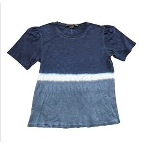 Veronica Beard Jeans Tie Dye T-Shirt Navy Blue Peru Pima Cotton Small Women